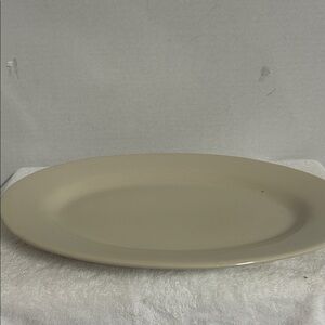 Classic Beige Oval Serving Platter. 11 X 15 1/2